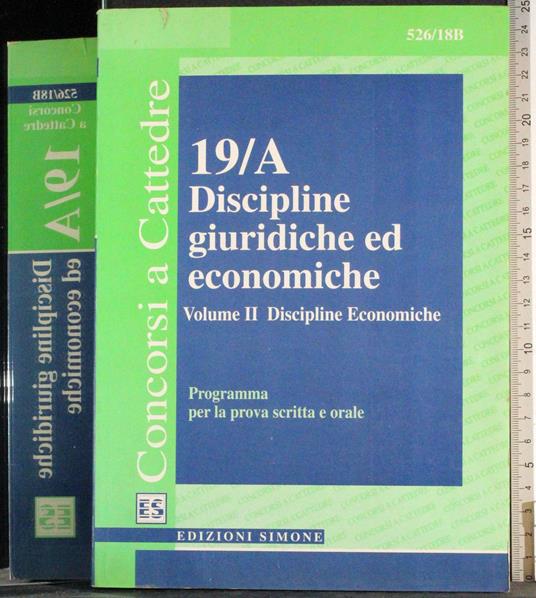 19/A Discipline giuridiche ed economiche Vol II. Economiche - copertina