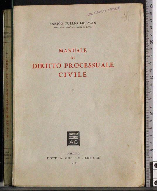 Manuale di diritto processuale civile. Vol 1 - copertina
