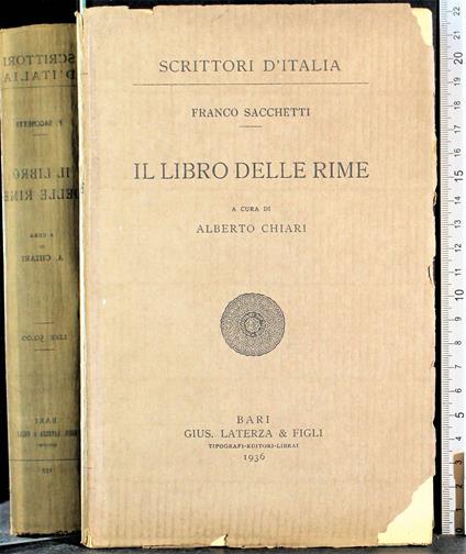 Il libro delle rime - Franco Sacchetti - copertina