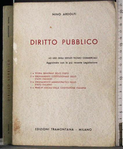 Diritto pubblico - Nino Ardolfi - copertina