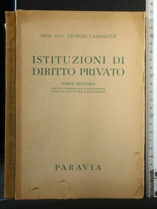 Istituzioni di Diritto Privato Parte Seconda - Giorgio Cansacchi - copertina