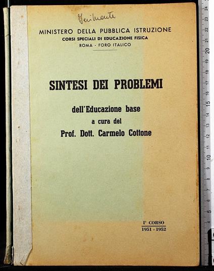 Sintesi dei problemi - Carmelo Cottone - copertina