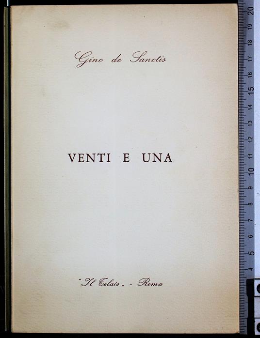 Venti e una - Gino De Sanctis - copertina