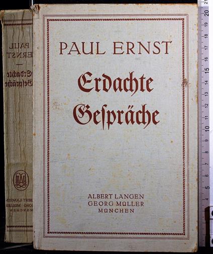 Erdachte gesprache - Paul Ernst - copertina