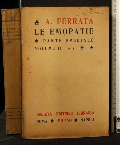 Le Emopatie Parte Speciale Volume 2 Parte 1 - Adolfo Ferrata - copertina