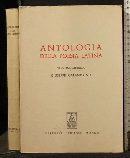 Antologia Della Poesia Latina - Giuseppe Galandrino - copertina
