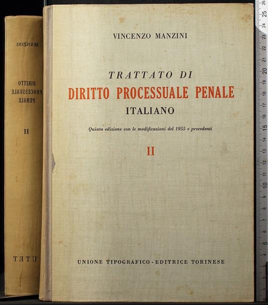 Trattato di diritto processuale penale Italiano.Vol II - Vincenzo Manzini - copertina