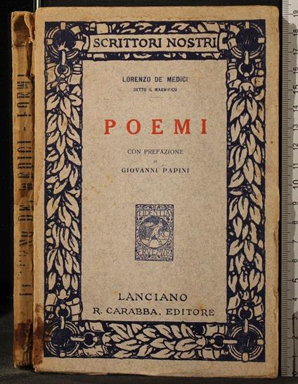 Poemi - Lorenzo de Medici - copertina