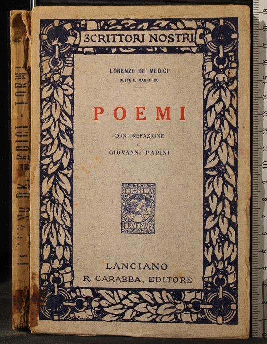 Poemi - Lorenzo de Medici - copertina