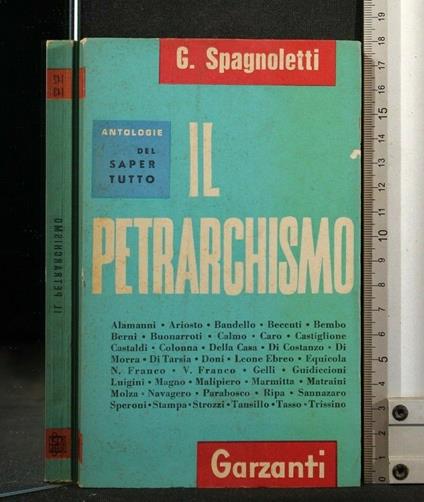 Il Petrarchismo - Spagnoletti - copertina