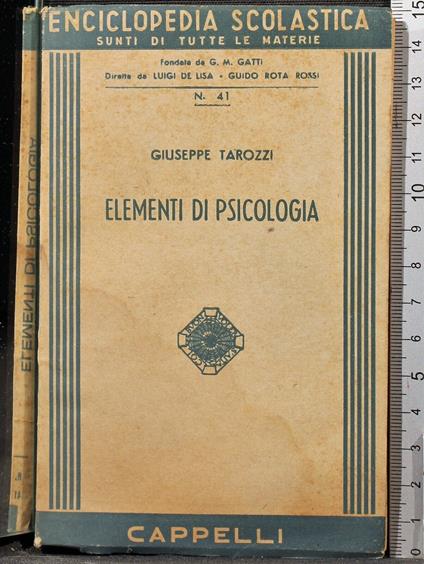 Elementi di psicologia - Giuseppe Tarozzi - copertina