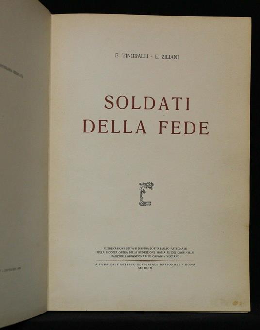 Soldati Della Fede - E. Tingralli - copertina