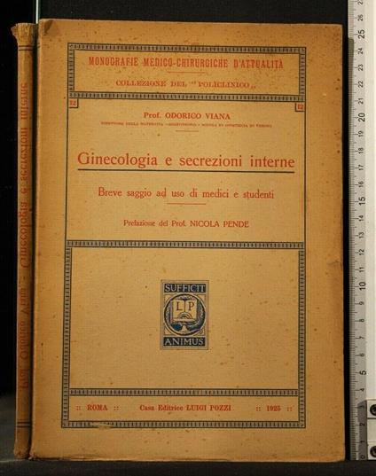 Ginecologia e Secrezioni Interne - Odorico Viana - copertina