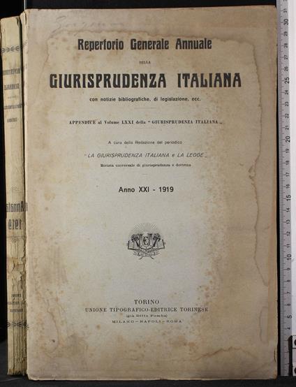 Repertorio generale Annuale della giurisprudenza italiana - copertina