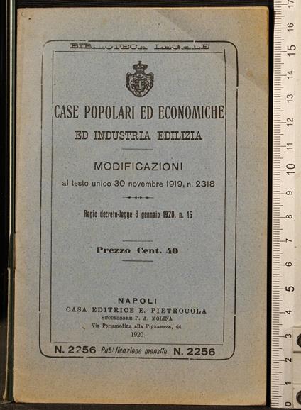 Case popolari ed economiche ed industria edilizia. Modif. - copertina