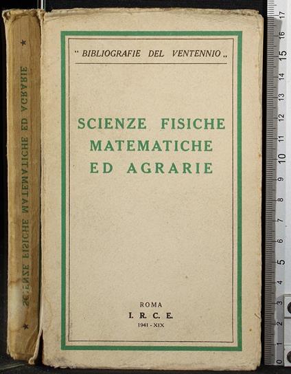 Scienze fisiche matematiche ed agrarie - copertina