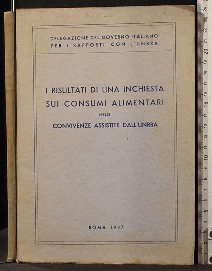 I risultati di una inchiesta sui consumi alimentari - copertina