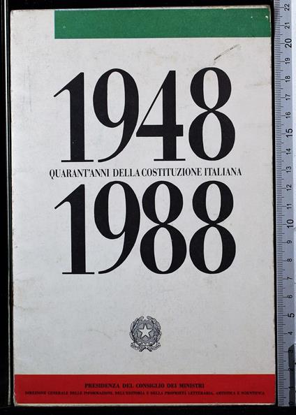 1948-1988 Quarantanni Della Costituzione Italiana - copertina