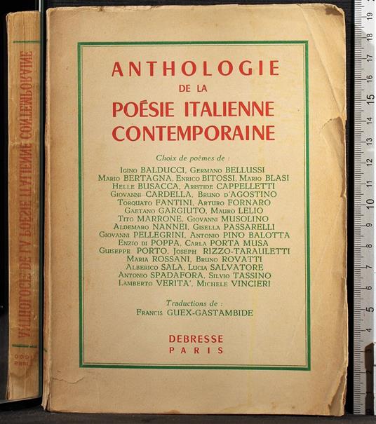 Anthologie de la poesie italienne contemporaine - copertina