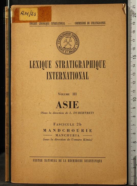 Lexique stratigraphique international. Vol III. Asie. Fasc 2 b - copertina