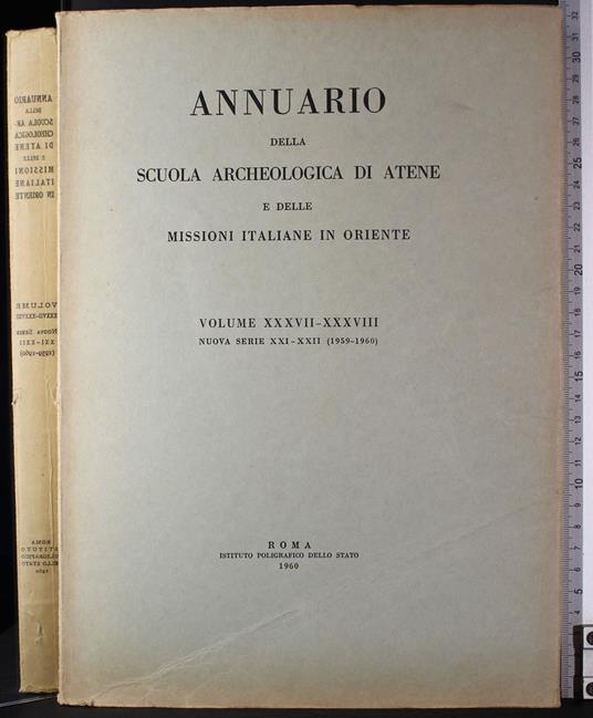 Annuario della scuola archeologica di Atene… Vol XXXVII-XXXVIII - copertina