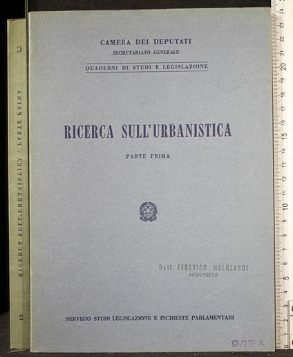 Ricerca sull'urbanistica. Parte Prima - copertina