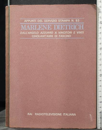 Appunti Del Servizio Stampa N 53. Marlene Dietrich - copertina
