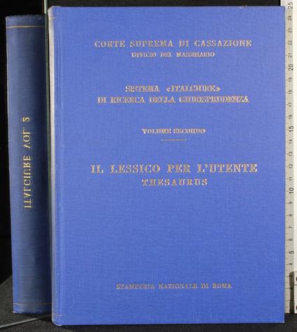 Il lessico Thesaurus per l'utente - copertina