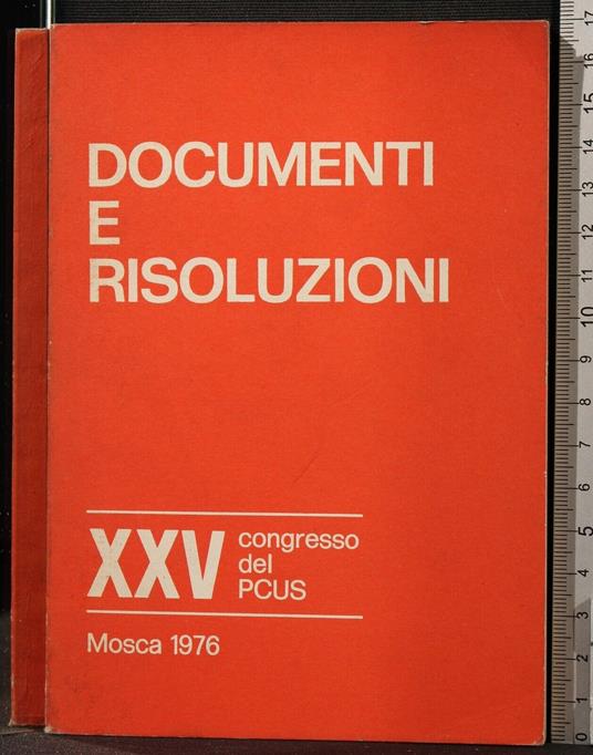Documenti e Risoluzioni 25° Congresso Del - copertina