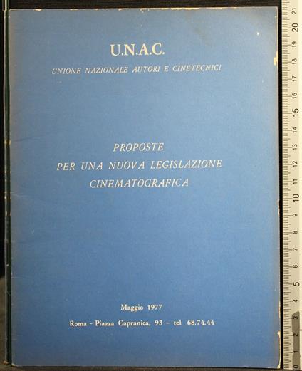 Proposte per Una Nuova Legislazione Cinematografica - copertina
