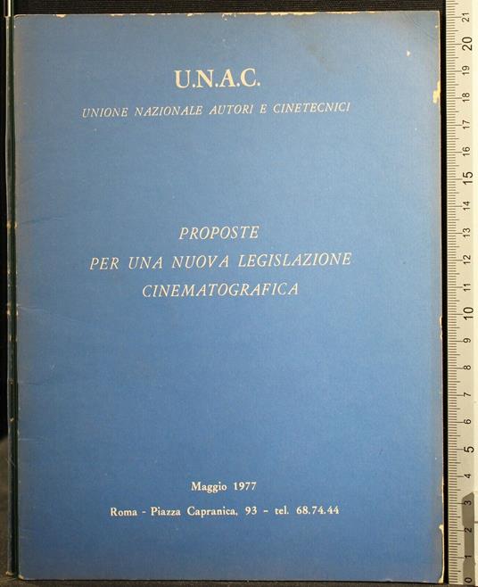Proposte per Una Nuova Legislazione Cinematografica - copertina