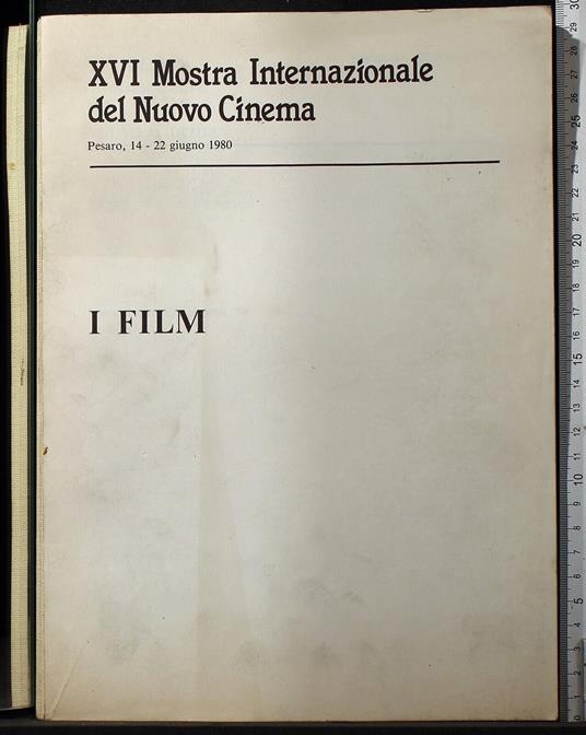 XVI mostra Nuovo Cinema 1980. I film - copertina
