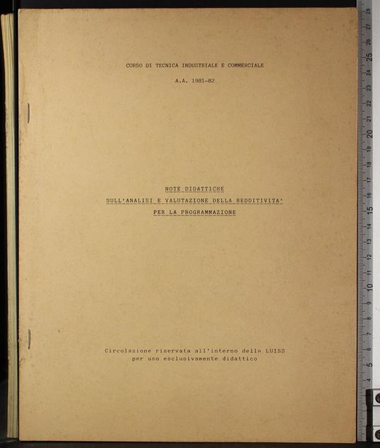 Analisi e valutazione della redditività per la programmazione - copertina