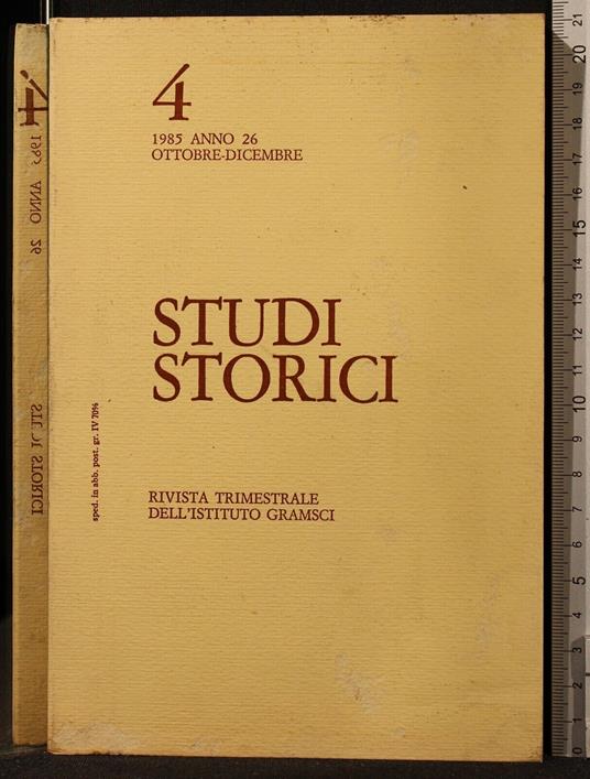 Studi Storici. Ottobre-Dicembre 1985 - copertina