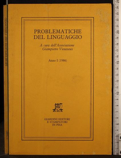 Problematiche del linguaggio. Anno I (1986) - copertina