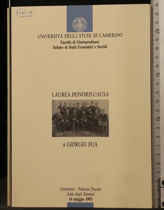 Laurea Honoris Causa a Giorgio Fuã - copertina