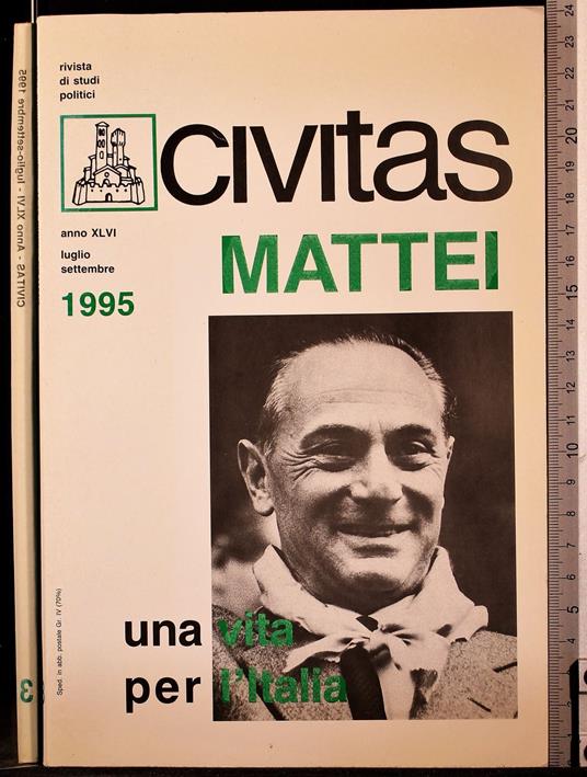 Civitas anno XLVI 1995 N°3, Mattei una vita per l'Italia - copertina