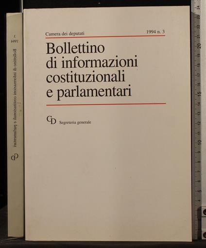 Bollettino informazioni costituzionali parlamentari 1994. N3 - copertina