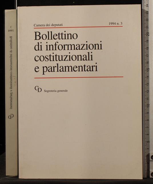 Bollettino informazioni costituzionali parlamentari 1994. N3 - copertina