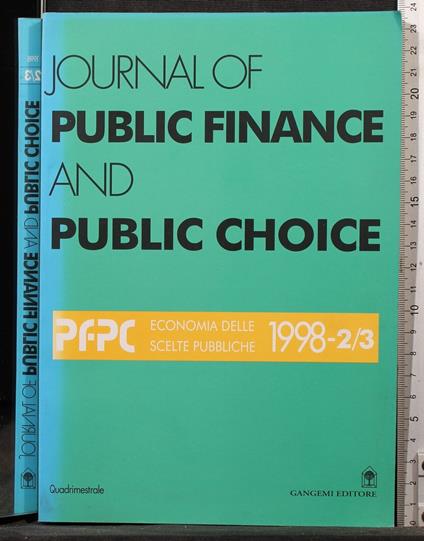 Journal of public finance and public choice - copertina