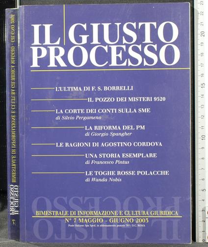 Il giusto processo N 7, 2003 - copertina