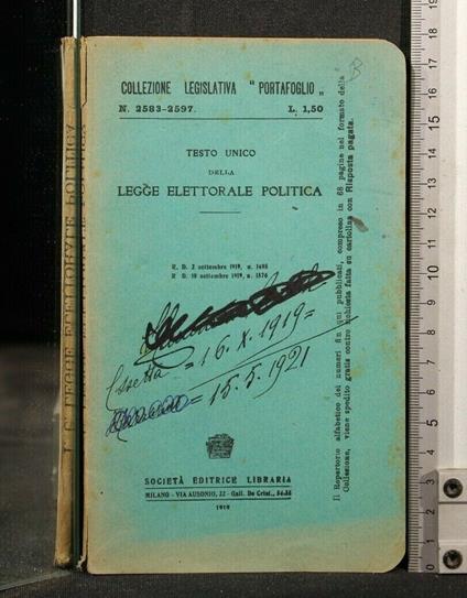 Testo Unico Della Legge Elettorale Politica - copertina