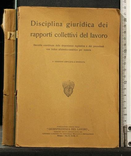 Disciplina Giuridica Dei Rapporti Collettivi Del Lavoro - copertina