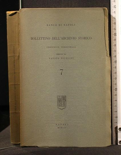 Bollettino Dell'Archivio Storico 7 Banco di Napoli - copertina