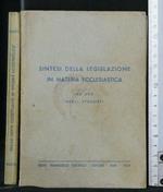 Sintesi Della Legislazione in Materia Ecclesiastica