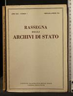 Rassegna Degli Archivi di Stato N1 Gennaio/Aprile 1961