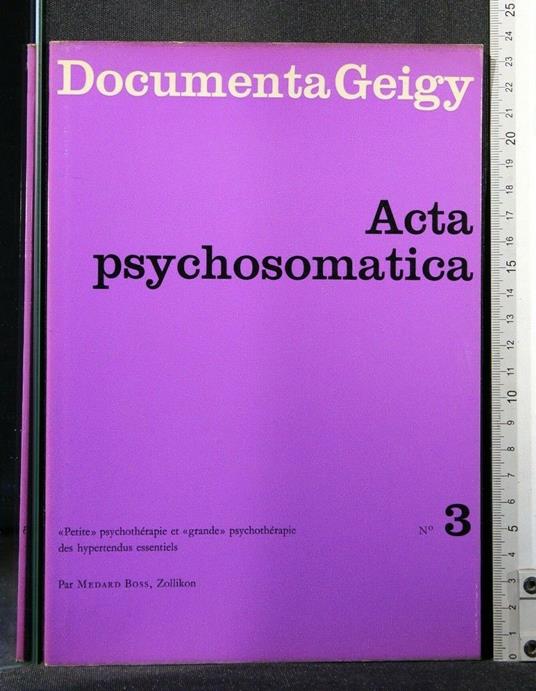 Documenta Geigy Acta Psychosomatica N. 3 - copertina