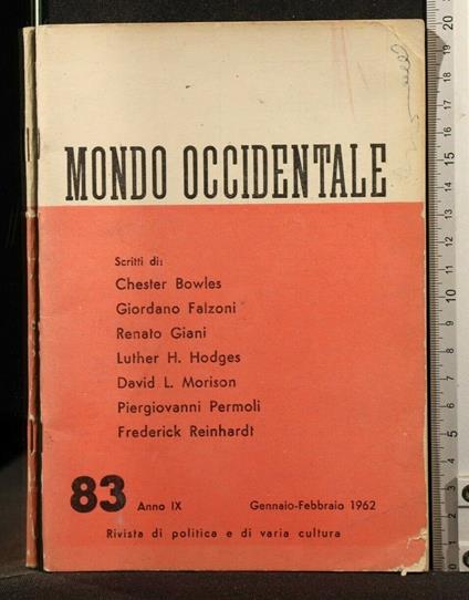 Mondo Occidentale 83 Anno Ix Gennaio-Febbraio 1962 - copertina