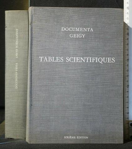 Tables Scientifiques - copertina