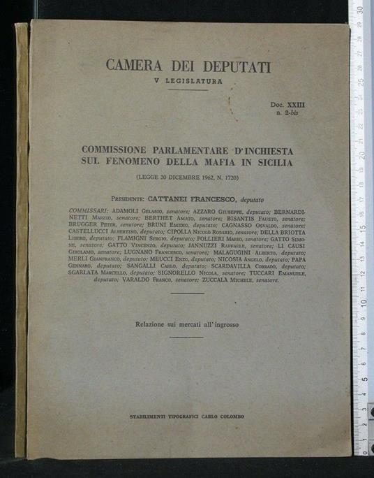 Camera Dei Deputati V Legislatura Xxiii 2-Bis Commissione - copertina